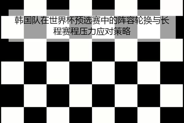 韩国队在世界杯预选赛中的阵容轮换与长程赛程压力应对策略